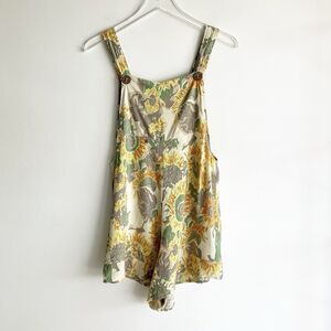 Violet Fish 10 Head Over Heels Jumpsuit Sunflower Print Shortall Overall Shorts